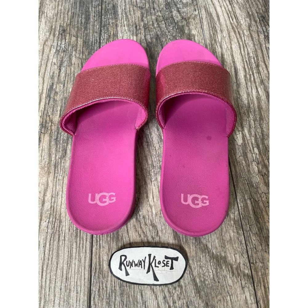 UGG Glitter Pink Slide Sandals Big Kids Size 4 1116688K - Picture 8 of 11